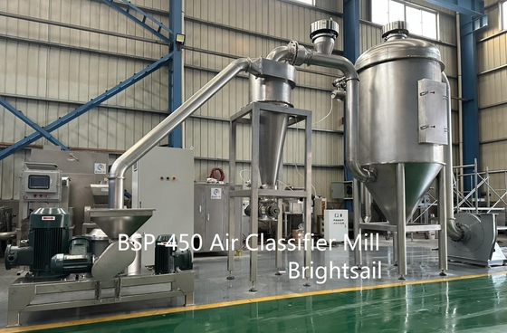 Industria de azúcar Pulverizador de máquinas de hielo Clasificador de aire de azúcar Molino de pulverizador de alimentos con Brightsail