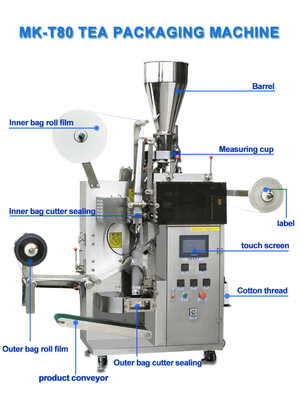 Máquina de embalaje de bolsas de té de cámara única Brightsail Máquina de embalaje automática de polvo