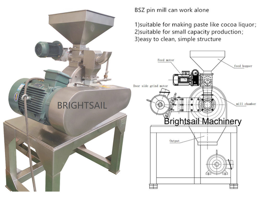 Brightsail Molino de alfileres de cámara ancha de sésamo Molino de alfileres de alta velocidad de sésamo máquina de fabricación de polvo alimentario