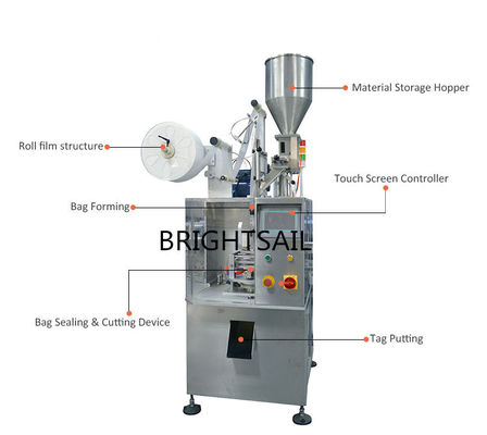colocación exacta de la máquina de la bolsita de té de la pirámide de la tela no tejida 15g